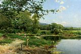 Emilio Sanchez-Perrier A Picnic on the Riverbank painting